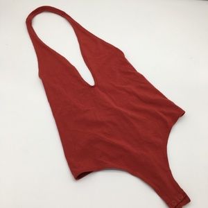 Express One Eleven Halter Thong Bodysuit